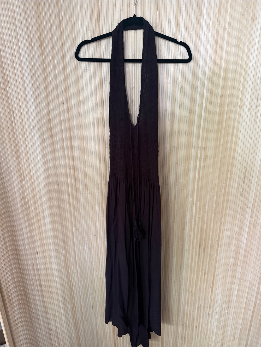Zara Deep Brown Halter Maxi Dress